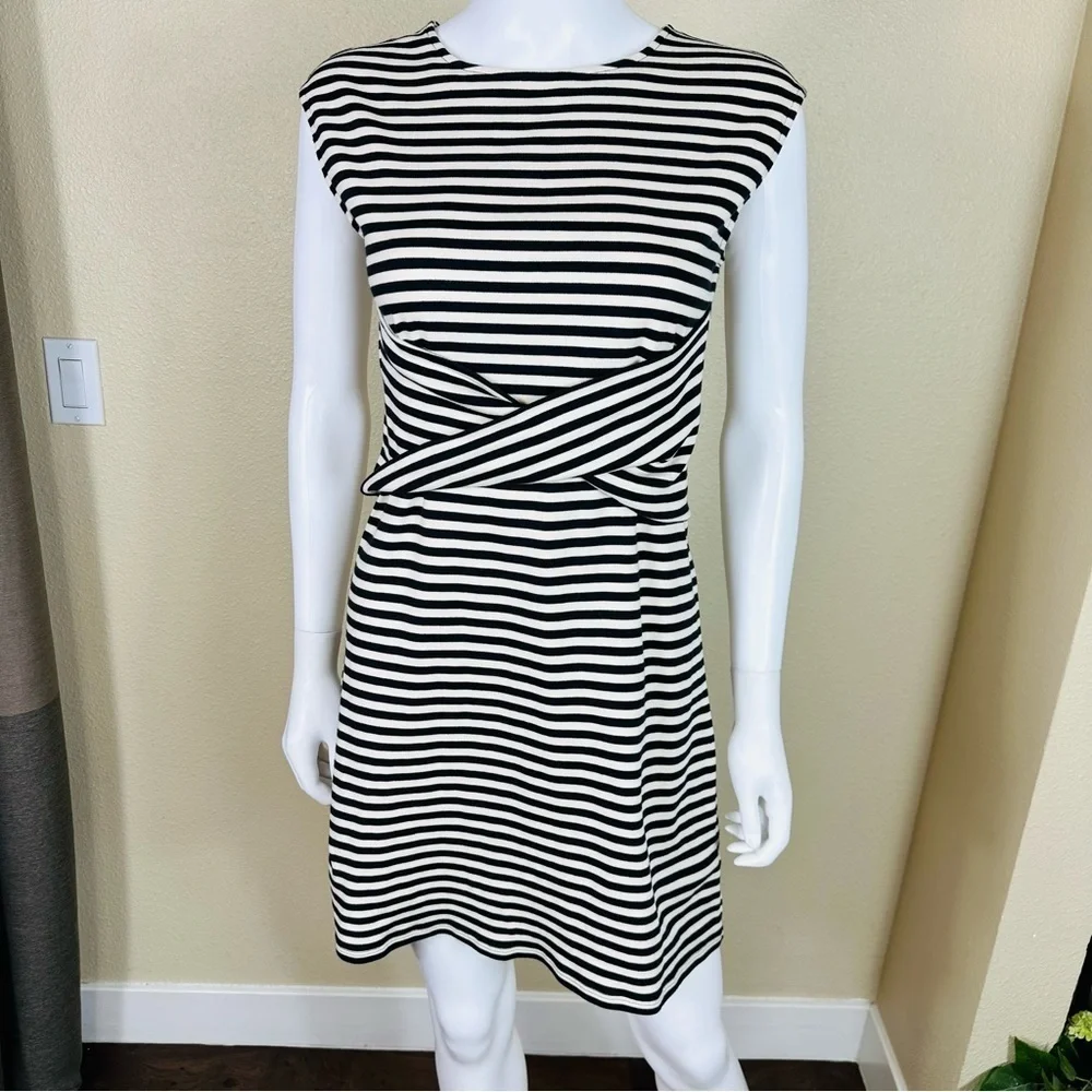 Theory Dress Small  Stripe  Sleeveless Twist-Front Clinton - Picture 16 of 17